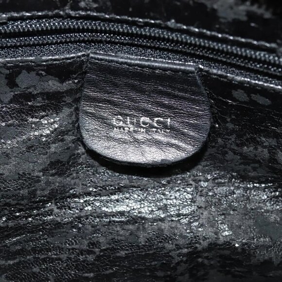 GUCCI Hand Bag Leather Black Auth fm4522 - Picture 2 of 16
